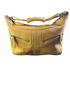 Tod’s Miky Gommino Tan Pebbled Leather Hobo Shoulder Bag - Made in Italy
